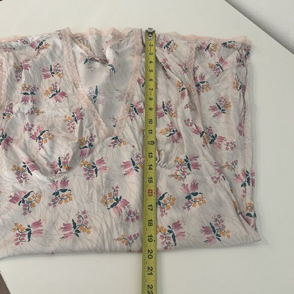 Morgan Lane Cordelia Lace Trimmed Floral Print Satin Nightgown Sz Xl Cottagecore - Picture 8 of 8